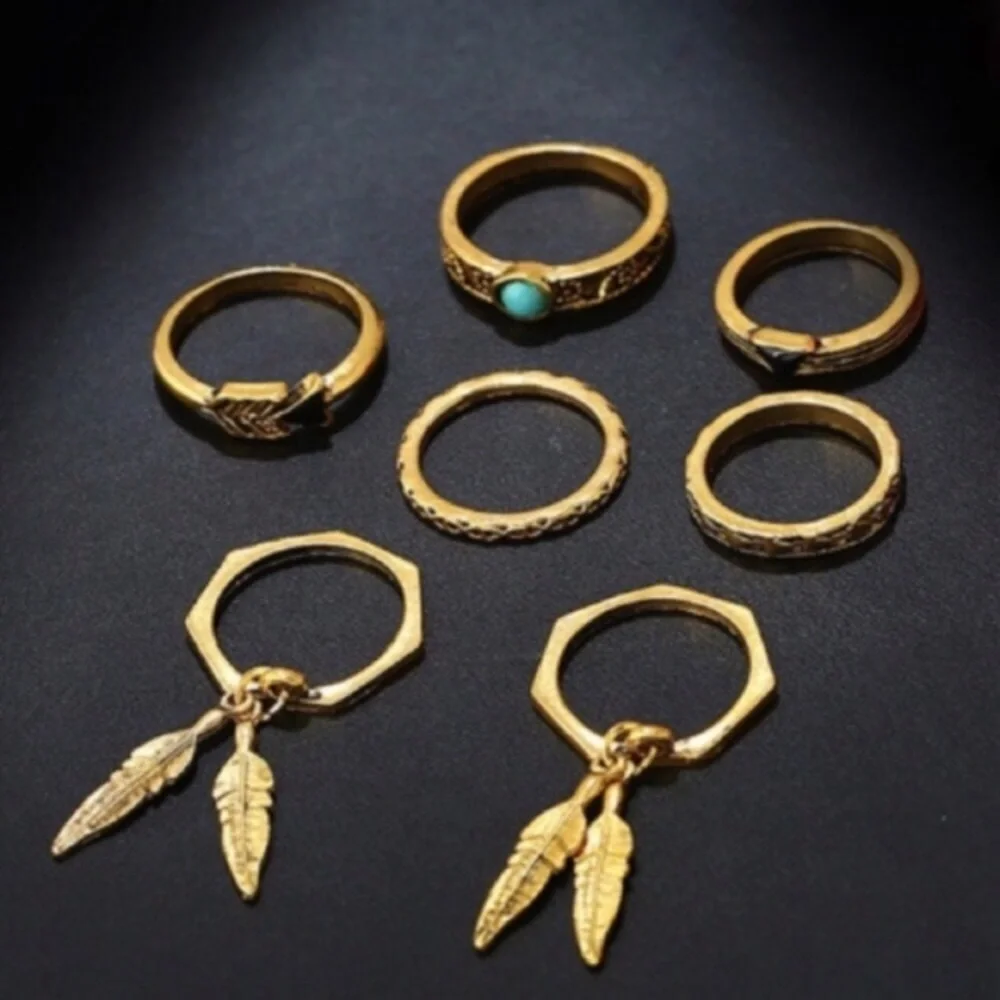 Set of 6 Boho Rings